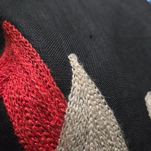 Vintage Andrea Jovine Linen Dress Black Print Abstract Embroidery Cocoon Medium - Picture 9 of 15